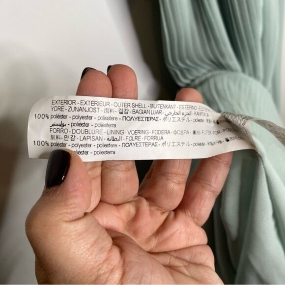 NWT Zara Off the Shoulder Belted Pleated Midi Dress in Mint Green - Picture 9 of 10